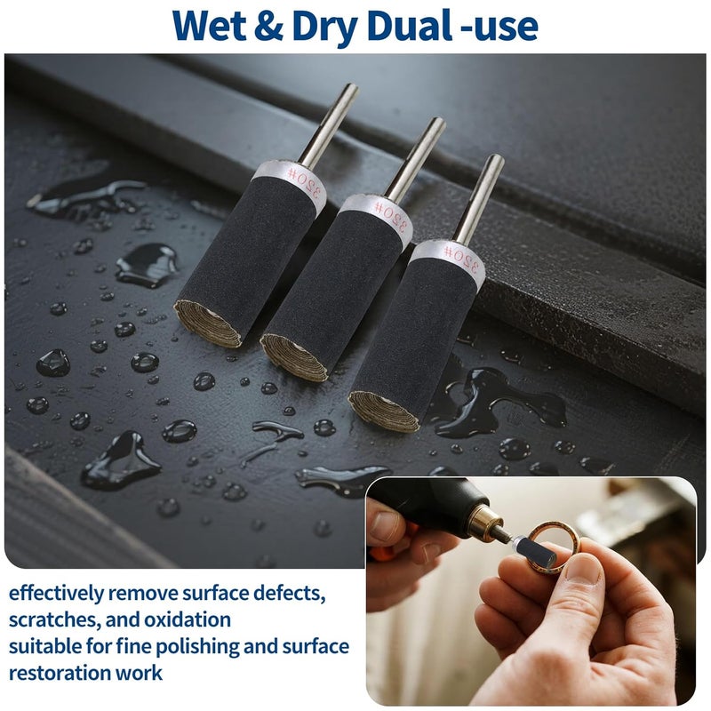 Waltool 22PCS Sanding Drums with 3/32"(2.35mm) Shank for Dremel, 180/240/320/400/600/800/1000/1200/1500/2000/2500 Grits Sandpaper Rotary Tool Accessories - Image 5